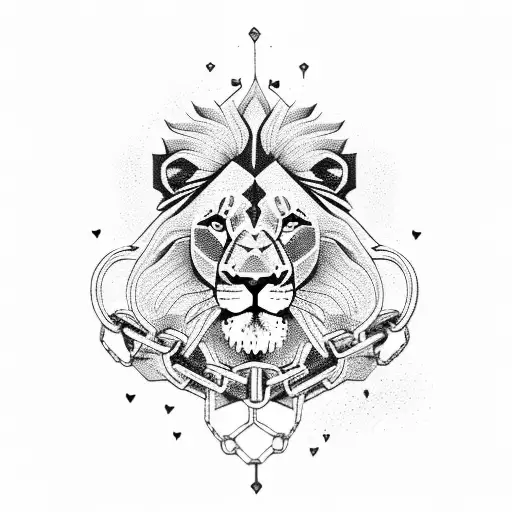 Lion With Chains