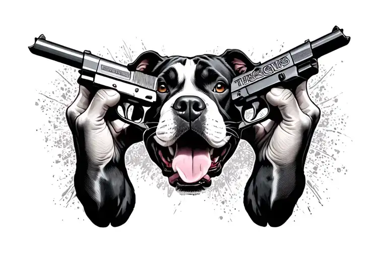 Thugged Out Scene With Pit Bull Terrier Guns Drugs Hookers Needle