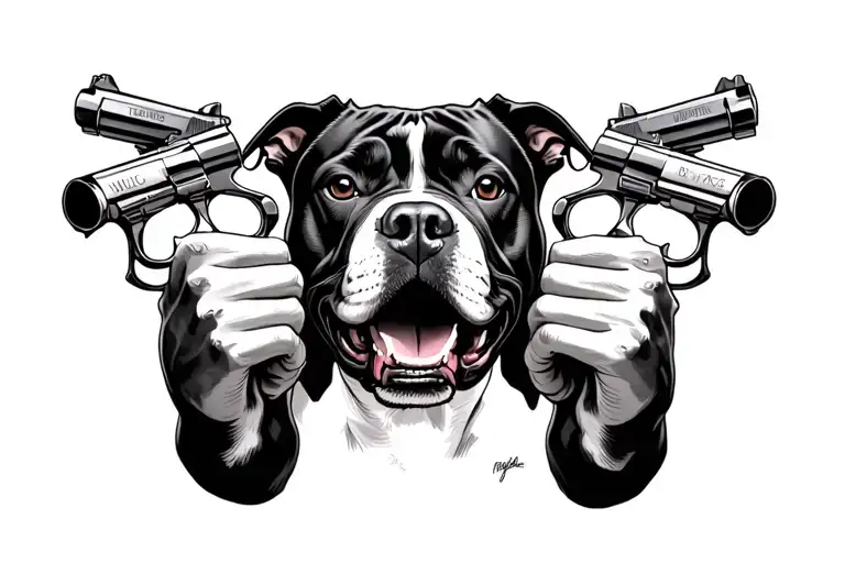 Thugged Out Scene With Pit Bull Terrier Guns Drugs Hookers Needle