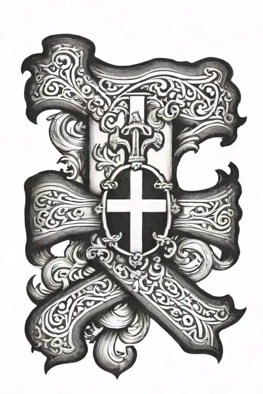 Italian Flag With Cross