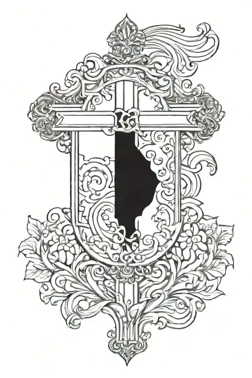 Italian Flag With Cross Made