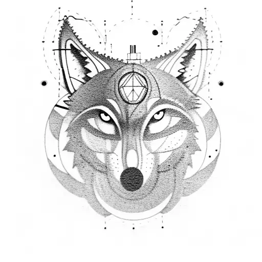 A Wolf Howling At The Moon While Surrounded By Electrical Circuitry