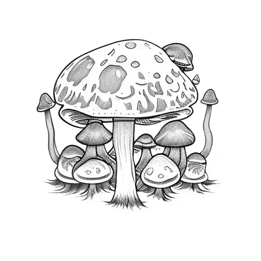 A Witch Fairy Glowing Mushrooms