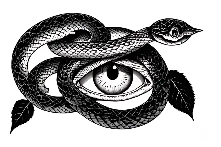 Rose And Snake With Sharingan Eye Wrapped Around The Clavicle