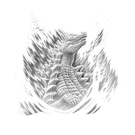 Godzilla Emerging From The Ocean