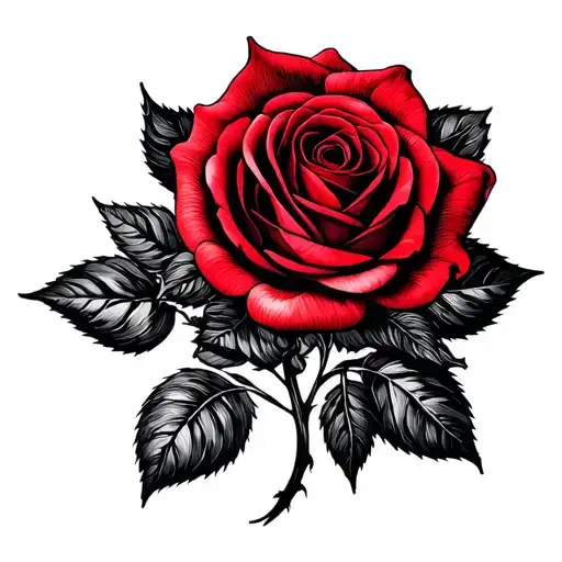 Black And Red Rose