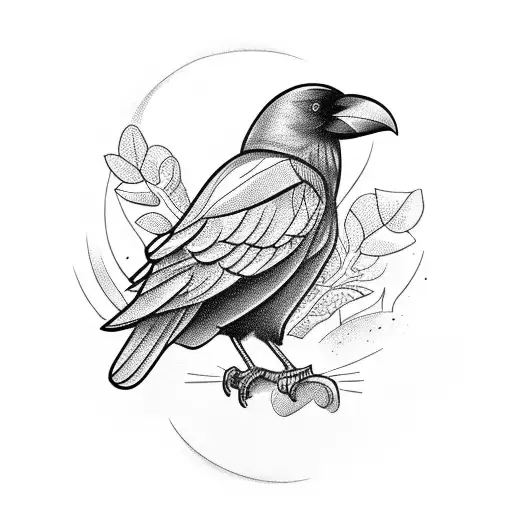 Crow Inside A Red Circle