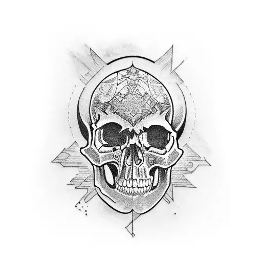 Create A Skull Tattoo With Elements Of Faith Incorporated Into The Design