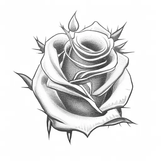 Two Red Rose With Thorns Tatoo