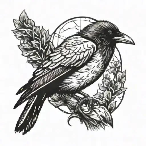 Raven Perched Alone