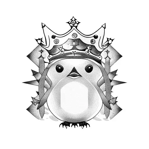 A Linux Penguin Wearing A Crown Made Of Code