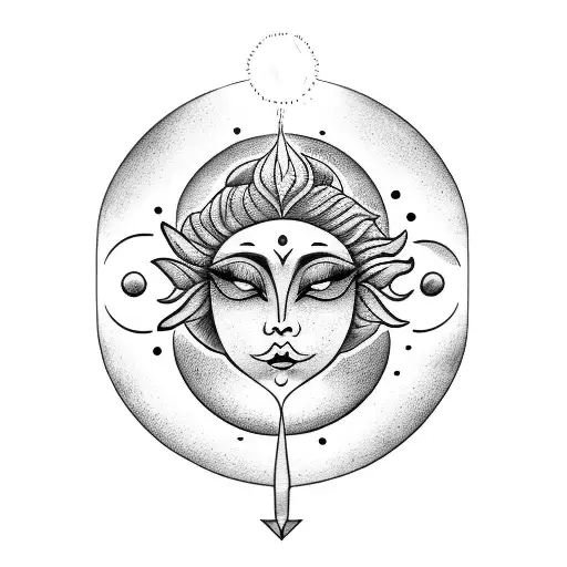Sun And Moon In A Women
