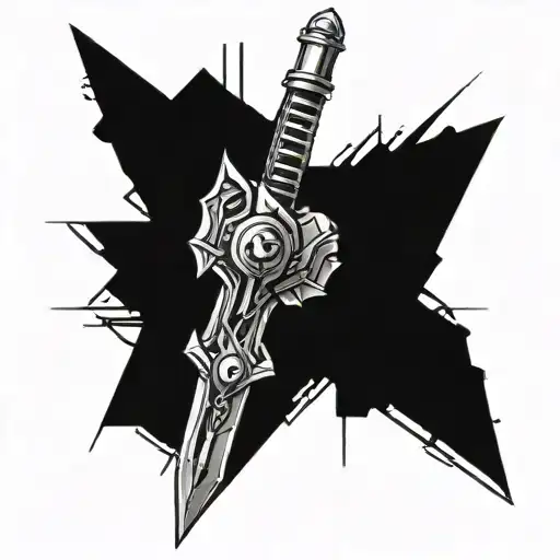 A Cybernetic Arm Holding A Futuristic Sword