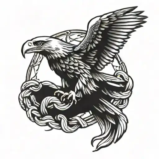 Flying Eagle Holding Snake