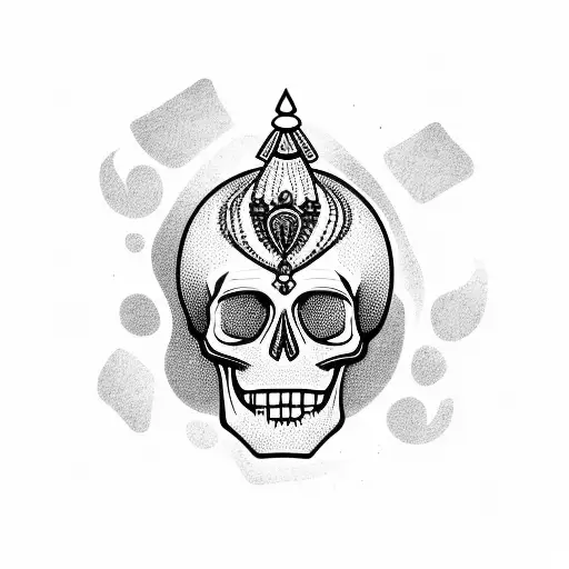 Skull With Indian Crown
