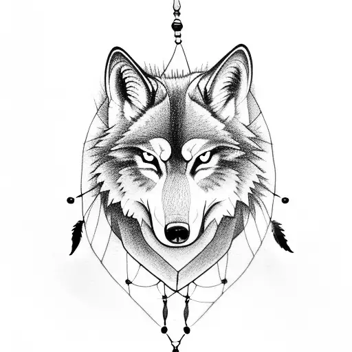 Dream Catcher Wolf And Horse