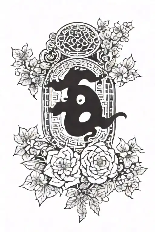 Korean Blackwork Tattoo Flash