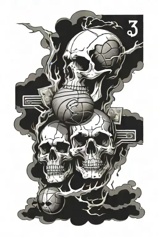 Basketball Money Skulls Smoke