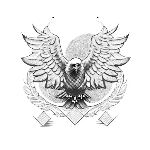 Eagle Wearing A Laurel Wreath