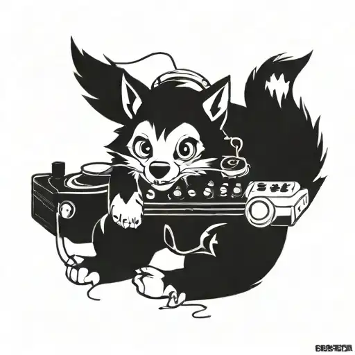 Cute Anthro Wolf With Dj Controller
