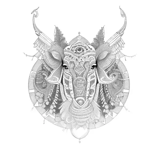 A Powerful Feminist Symbol Surrounded By Intricate Indian Designs