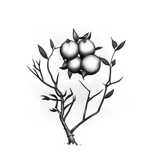 Bush Lemon Tree With Cardboard Box Underneath