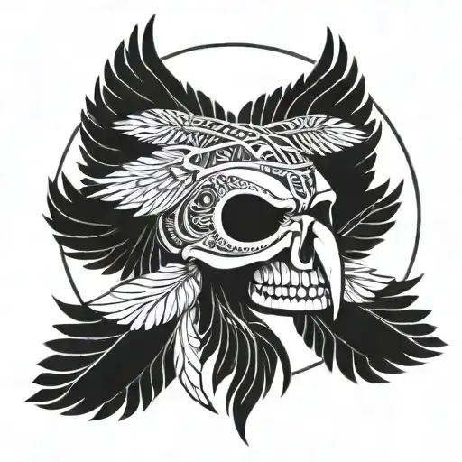 Indigenous Skull Eagle Soaring