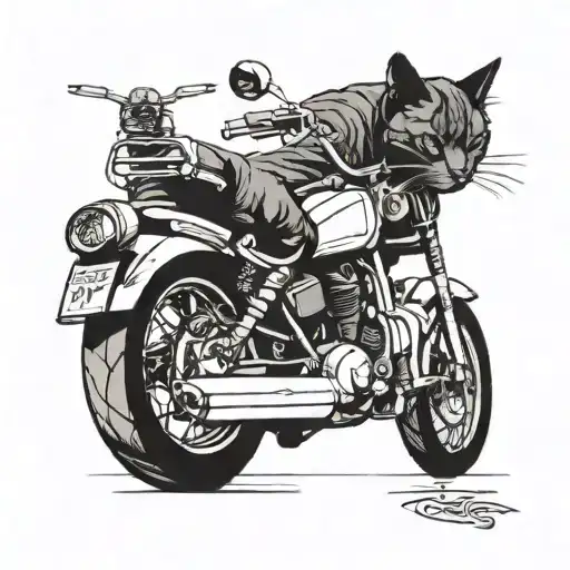 Cat On A Motorcycle
