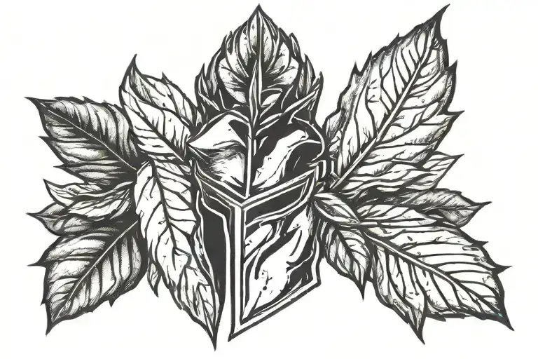 Bay Leaf And Spartan Helmet