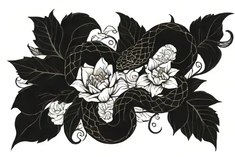 Snake With Flowers