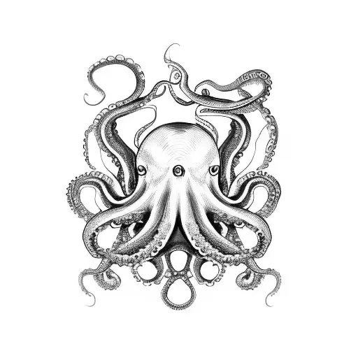 Octopus Fighting Albatross