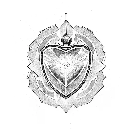 Heart With Shield And Sword