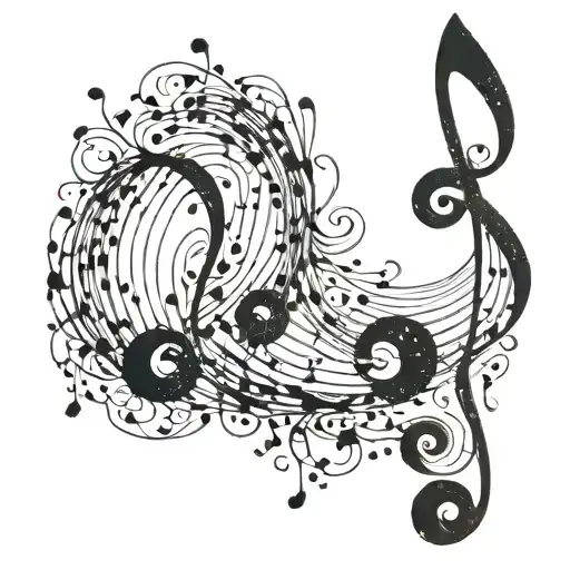 A Constellation Of Musical Notes Forming The Shape Of A Virgo Symbol