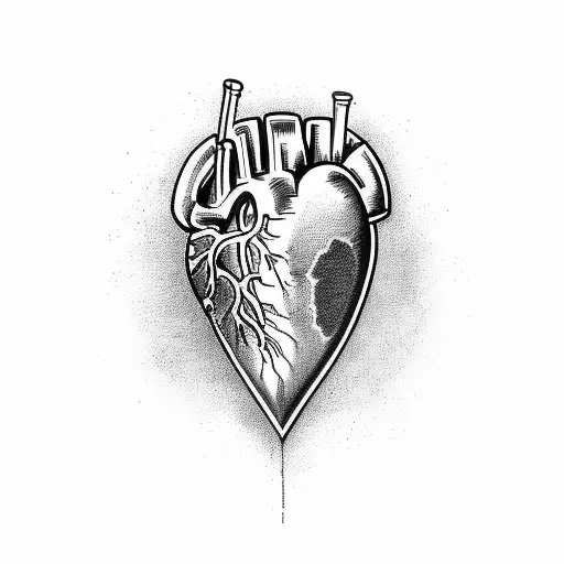 Anatomical Heart With Shield And Sword