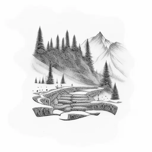 A Dirt Road Leading To A Hidden Waterfall