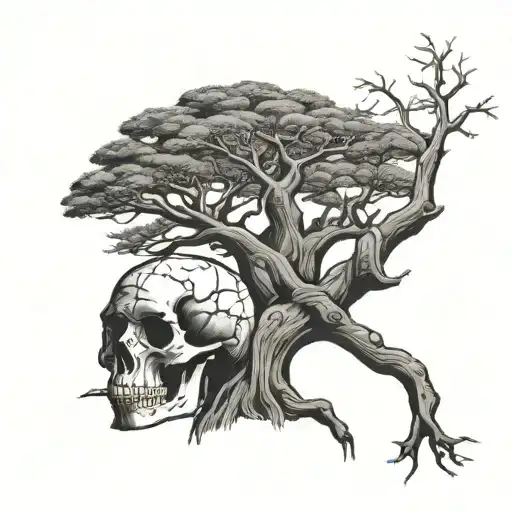 Baobab Tree With A Large Skull In Bark