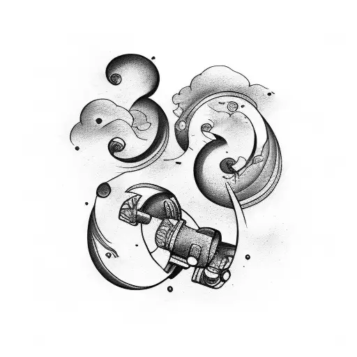 Arm Tattoo With Lines Date And Clouds