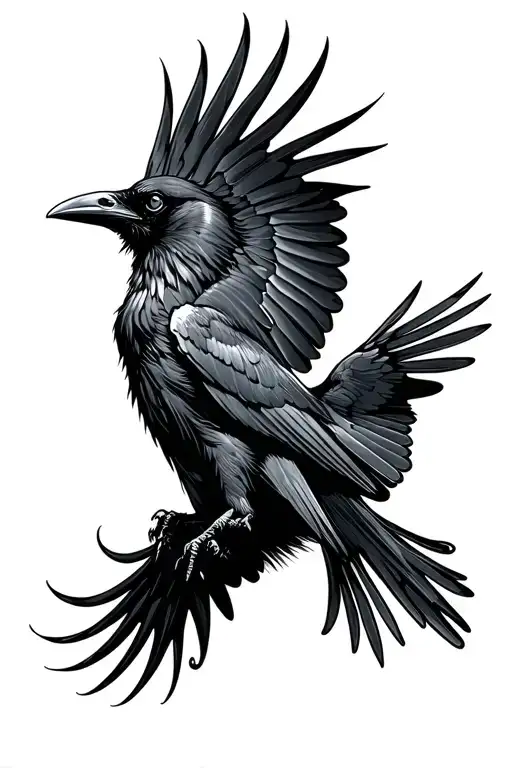 Raven Flying