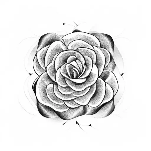 A Geometric Rose With Intricate Patterns