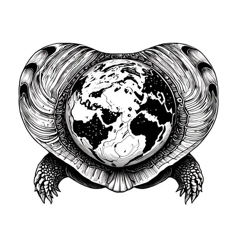 Earth In Center Of Turtle Shell