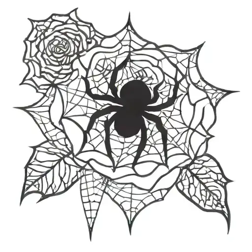 Rose With Spider Web