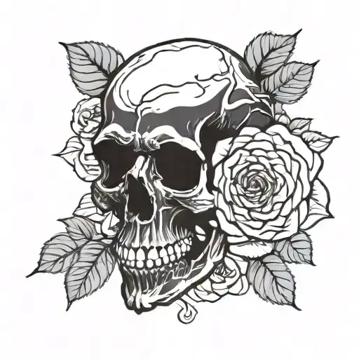 Rose With Skull As Head