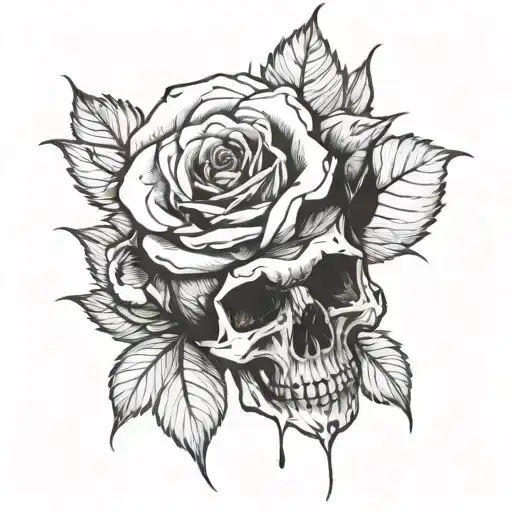 Rose With Skull As Bloom