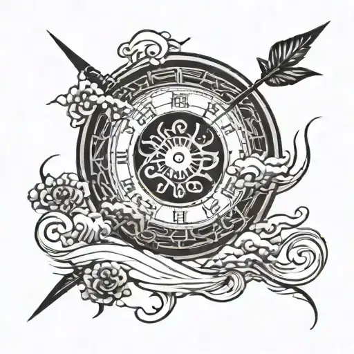 Kaizen Chinese Script Wity Sand Clock