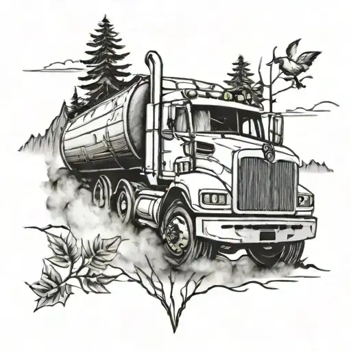 A Nature Scene With A Kenworth Truck Driving Through It