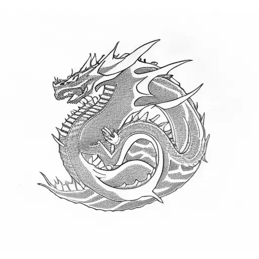 Ninja Battling A Dragon In A Video Game