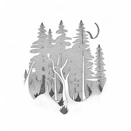 Forest Scene Around The Name Lochlan