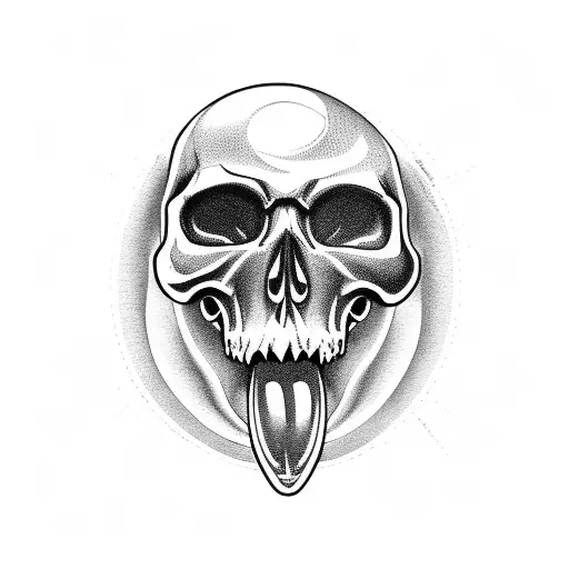 Crazy Skull With The Tongue Out Of The Mouth
