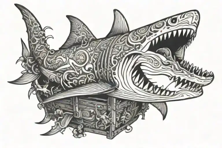 Megladon Shark Eating Treasure Chest