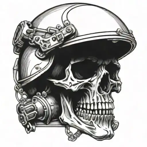 Skull With Tactical Helmet